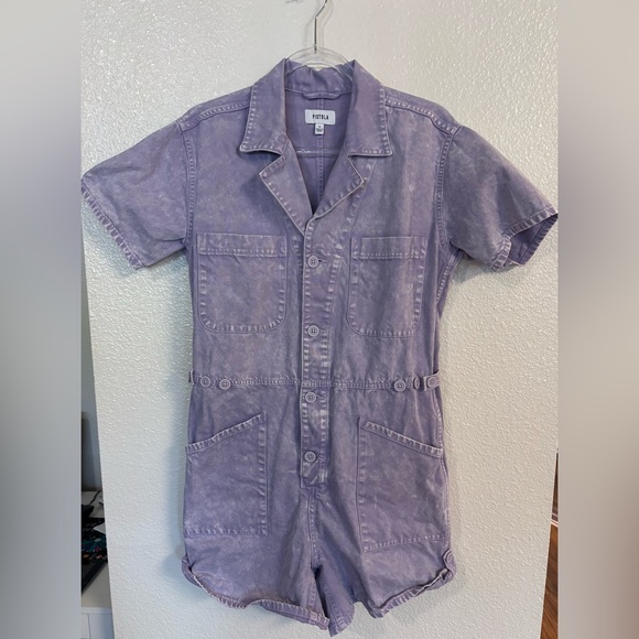 PISTOLA Parker Denim Romper in Purple Amethyst NWOT - Picture 3 of 11